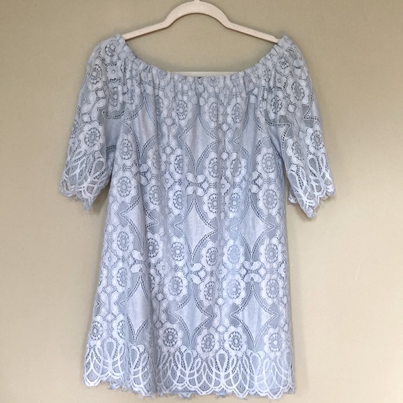 BB DAKOTA Light Blue Lace Mini Dress NWOT - Picture 3 of 5